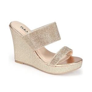 Bella Marie Women's Shoes Fabric Open Toe Platform Size 6  New